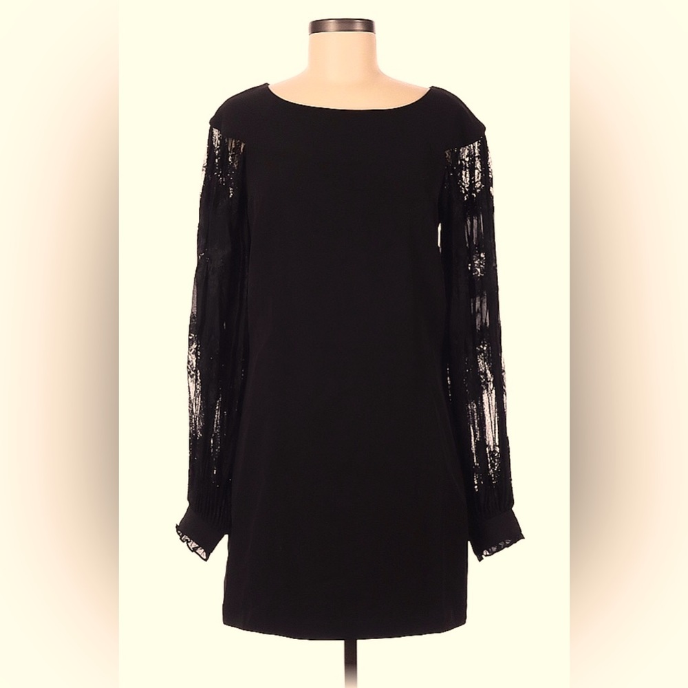 NWT $149 Laundry by Shelli Segal LBD with Lace Long Sleeves - dress sz 6